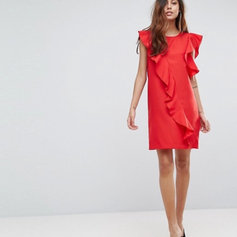 ASOS Asymmetrical Red Dress - Small